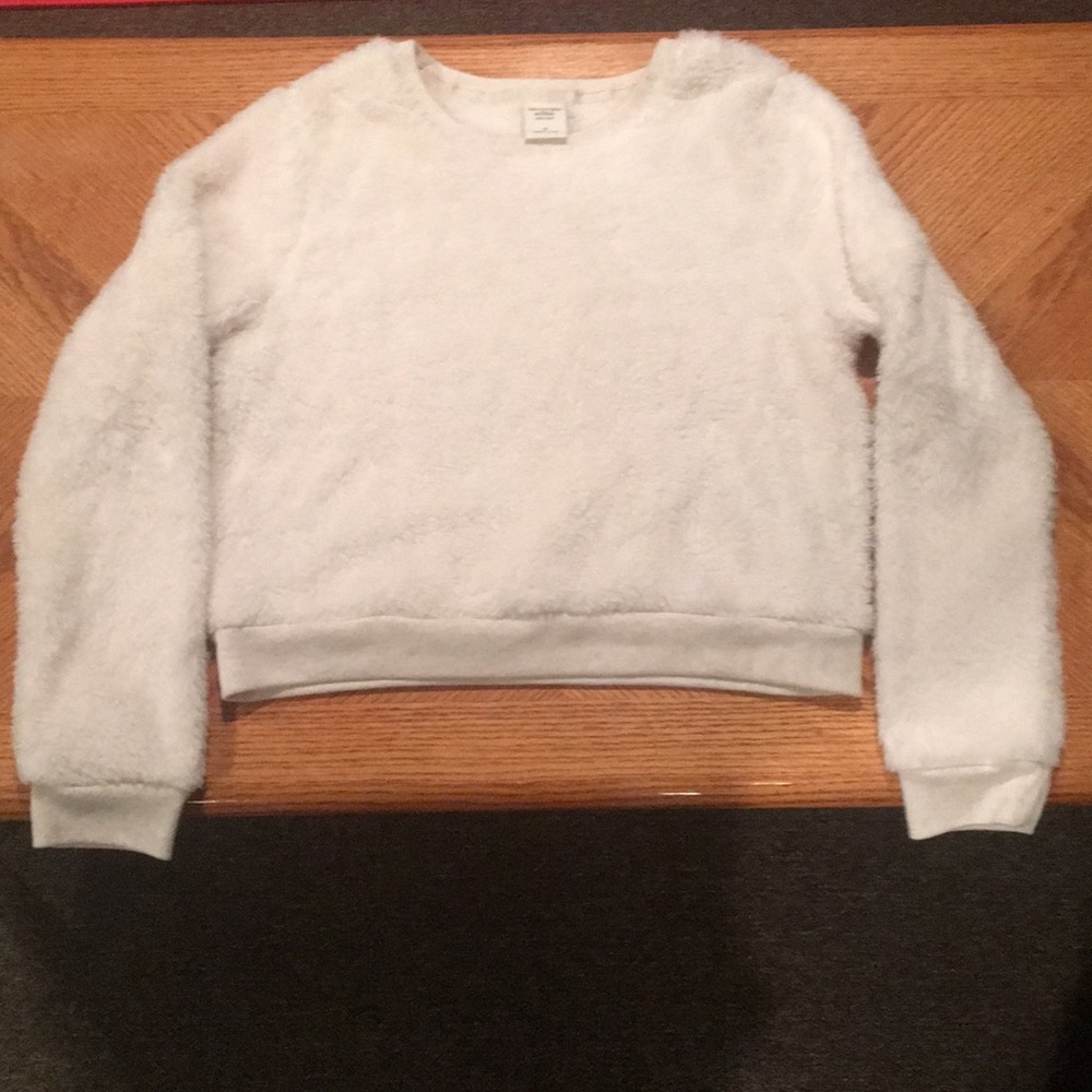 fuzzy white sweater